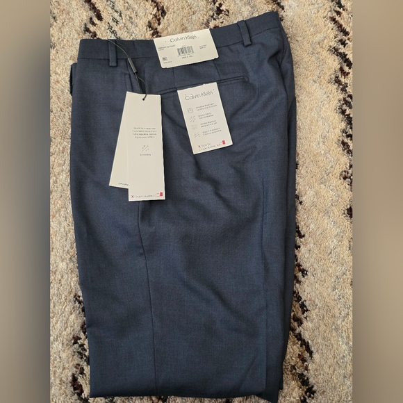 Calvin Klein Other - Calvin Klein Dress Pants Men 35x30 Navy Blue NWT $95 Slim Fit Stretch